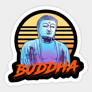 Buddha Retrowave Sticker